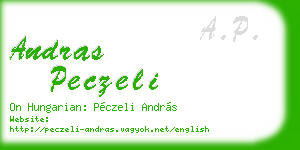 andras peczeli business card